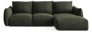 Divano angolare verde allungabile (con penisola a destra/con chaise lounge) Leila – Makamii