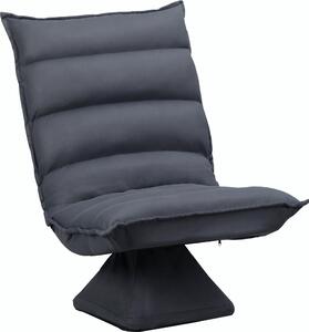 Poltrona relax Fortuna Lai Divano da pavimento girevole a 360° con schienale regolabile in 5 posizioni, acciaio grigio scuro per una seduta rilassante