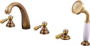 Miscelatore per vasca a 5 fori Retro ROMANTIC in cromo, ottone o oro RAV SLEZAK