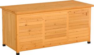 Fortuna Lai Armadio da giardino Ripostiglio per attrezzi Armadietto per attrezzi resistente all'acqua Legno di abete resistente Spazio ampio 127 x 56 x 60 cm Giallo