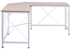 Fortuna Lai Scrivania angolare L 150x150x76 cm Scrivania angolare in MDF color naturale per l'ufficio domestico e lo studio