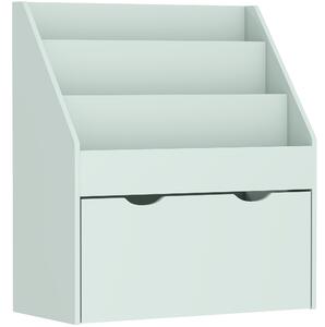 AIYAPLAY Libreria per bambini con 3 ripiani e cassetto, 62,5x30x70 cm, verde | Aosom Italy