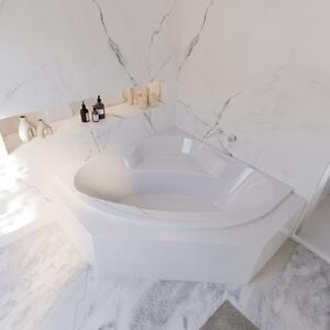 Vasca da bagno angolare Schulte Coralia, acrilico sanitario bianco, 140x140 cm, altezza 58 cm, incl. set di supporti per vasca in schiuma rigida + scarico e troppopieno