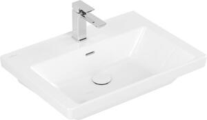 Villeroy & Boch Subway 3.0, lavabo rectangulaire, 1 trou pour robinetterie, avec trop-plein, compatible avec robinetterie 3 trous, 650x470mm, 4A7065R1, 4A7065R1