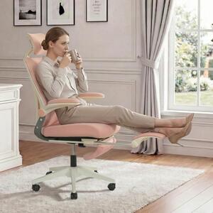 Sedia da ufficio ergonomica STILVORA, dotata di supporto lombare e poggiatesta 3D; sedia pieghevole con cuscino in schiuma e braccioli pieghevoli; sedia da scrivania con pedali