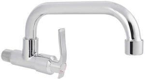 Rubinetto per lavello da cucina - Montaggio a parete - Ergonomico - Argento - Ottone - Resistente e facile da installare - Ideale per la cucina