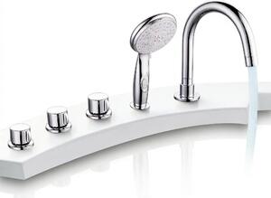Mucola miscelatore per bordo vasca 5 fori set HandBraunse miscelatore per bordo vasca cascata argento miscelatore per vasca miscelatore per vasca