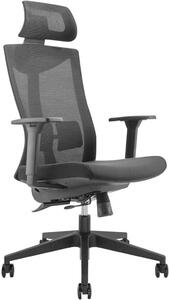 Sedia da ufficio ergonomica/sedia da scrivania con schienale in rete traspirante, sistema di regolazione dell'altezza a gas, base a 5 ruote, capacità di carico fino a 150 kg, seduta e braccioli regolabili