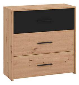 CADDIE - comò tre cassetti moderno minimal in legno cm 80,6 x 33,2 x 80,5 h