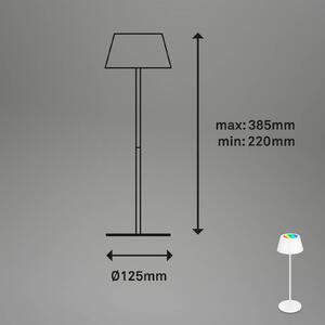 Briloner Lampada da tavolo LED Kiki con batteria ricaricabile RGBW, bianco