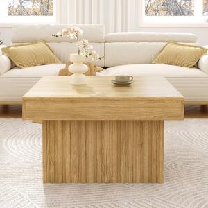 Tavolino Fortuna Lai con piano in PB e base in MDF - Design moderno, robusto e versatile, ideale per soggiorno, sala da pranzo e ufficio - 79x79x46 cm