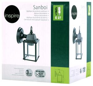 Applique per giardino Sanboi in alluminio e vetro, nero, E27 MAX60W IP23 INSPIRE