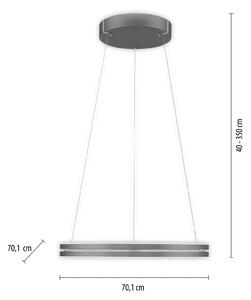 PURE E-Loop lampada LED a sospensione, CCT, grigio