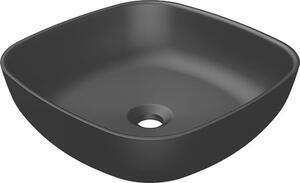 Steinberg Série 440 lavabo à poser, rectangulaire, 400x400x130mm, SOLIDSurface, sans trou pour robinet, sans trop-plein, 4406113S, 4406113S