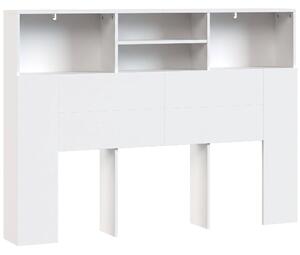HOMCOM Testiera letto 140 cm contenitore con 4 scomparti aperti, bianco | Aosom Italy