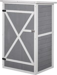 Fortuna Lai Casetta da giardino Ripiani Abete Nero+Grigio+Bianco 75x56x115cm