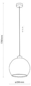 TK Lighting Lampada a sospensione Devi, vetro, ambra, 1 luce, Ø 25 cm
