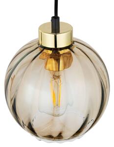 TK Lighting Lampada a sospensione Devi, vetro, ambra, 1 luce, Ø 18 cm