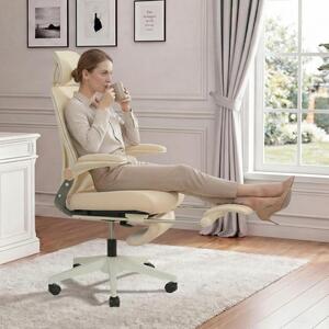 Sedia da ufficio ergonomica STILVORA, dotata di supporto lombare e poggiatesta 3D; sedia pieghevole con cuscino in schiuma e braccioli pieghevoli; sedia da scrivania con pedali