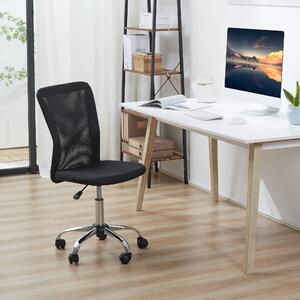 Okwish sedia da ufficio girevole regolabile in altezza con tessuto a rete sullo schienale, sedia per PC girevole a 360°, sedia da lavoro senza braccioli, nero