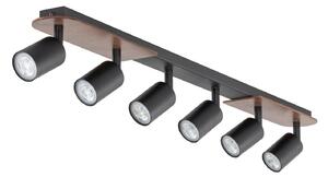 TK Lighting Spot soffitto Cover Wood, noce, 6 luci