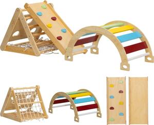 Fortuna Lai Struttura per arrampicata da interno, triangolo per arrampicata 7 in 1 con scivolo, arco per arrampicata, multicolore