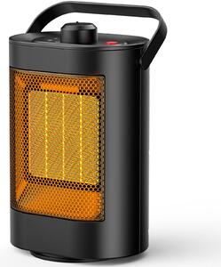 Stufa elettrica con ventola, 1500 W, riscaldamento ceramico PTC, 3 livelli di potenza, protezione contro il surriscaldamento, funzionamento silenzioso