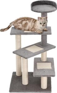 Fortuna Lai Albero per gatti Albero da gioco Tiragraffi per gatti Scala 5 livelli Beige Grigio 48,5 x 48,5 x 100 cm (LxPxA)