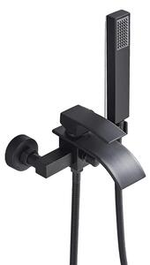 Miscelatore per vasca a cascata, Finitura nera opaca, Design contemporaneo , Nero opaco A