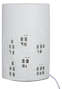 Lampada da tavolo Gilde, modello "Stadtlichter", decoro "Haus", in porcellana bianca, confezione da 1. Altezza: 28,00 cm Larghezza: 18,00 cm Profondità: 10,00 cm Codice prodotto: 32031