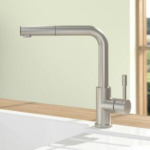 Villeroy & Boch Steel Shower - Miscelatore per lavello con bocca estraibile, acciaio inox 969701LC