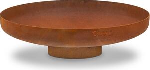BBQ-Toro, ciotola per fuochi Ø 80 cm, effetto ruggine, focolare da esterno con supporto, cesto per fuochi in acciaio inox