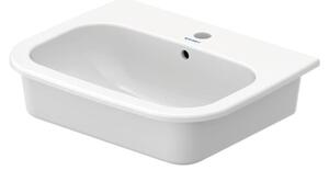 Lavabo da incasso Duravit D-CODE con sfioratore, foro per rubinetto, 545 x 435 mm, 1 foro per rubinetto bianco