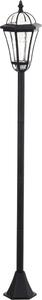 Fortuna Lai 2-St Lampione solare a LED, IP44, ABS, Ø18,5 x H129 cm, modalità risparmio energetico, resistente all'acqua, lampada da giardino in acciaio inossidabile, nero