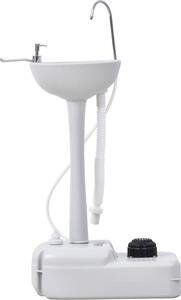 Fortuna Lai Lavabo Lavabo mobile, portatile, con ruote, 51 cm x 33,5 cm x 103 cm, bianco
