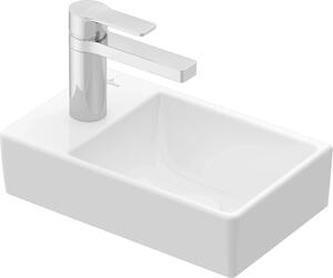 Lavabo Villeroy & Boch Avento 43003R, 360 x 220 mm, rettangolare, vasca a destra, 1 foro per rubinetto al centro, senza troppopieno, bianco alpino, 1 pz