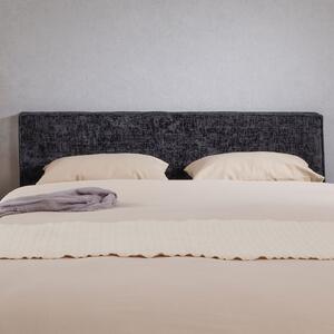 Testata del letto ELOWA da 160 cm, colore nero - Testata imbottita con rivestimento in tessuto di alta qualità, morbida, ideale come sfondo per il letto, per un'atmosfera accogliente