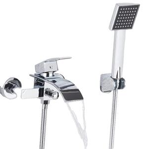 Rubinetteria per vasca da bagno, montaggio a parete, design contemporaneo, cromato A