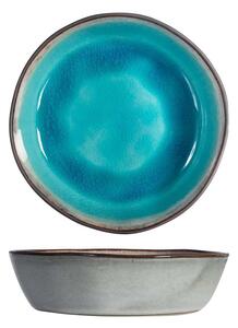 Set 6 piatti fondi Teide in stoneware colore azzurro cm 16