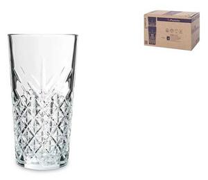Set 6 bicchieri long drink Timeless impilabili in vetro lavorato trasparente cl 36