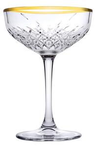Set 4 coppe Timeless Golden Touch in vetro trasparente bordo oro cl 20