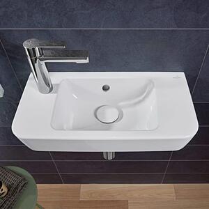 Villeroy & Boch O.novo - Lavabo Compact 500x250 mm, con sfioratore, 1 foro per rubinetto a sinistra, bianco alpino 4342L501