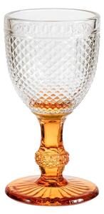 Confezione 6 calici vino Diamantato in vetro con base arancio cl 20