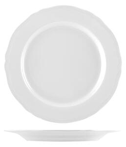 Set 6 piatti piani tavola Alba in porcellana bianca cm 26,5