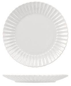 Set 6 piatti piani Lotus in stoneware bianco cm 27