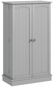 HOMCOM Armadio Dispensa Cucina con 2 Ante e 16 Ripiani Alacena Moderna con Ripiani Regolabili 60x30x104cm Grigio | Aosom Italy
