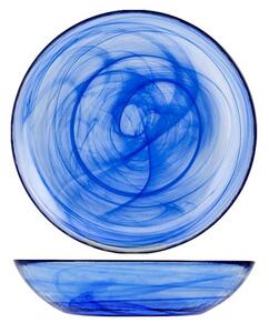 Set 6 piatti fondi Alabastro in vetro blu cobalto cm 21