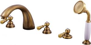 Miscelatore per vasca a 5 fori in cristallo retro ROMANTIC in cromo, ottone o oro RAV SLEZAK