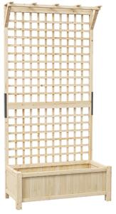 Fioriera da Giardino 90x45x183 cm con Traliccio per Piante Rampicanti in Legno Naturale