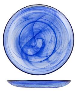 Set 6 piatti frutta Alabastro in vetro blu cobalto cm 21
